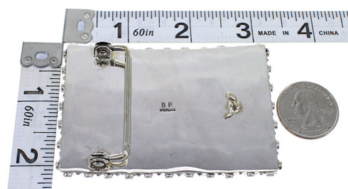 Turquoise Genuine Sterling Silver Belt Buckle AX78256