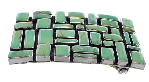Turquoise Genuine Sterling Silver Southwestern Belt Buckle AX78258
