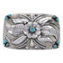 Sterling Silver And Turquoise Flower Jewelry Belt Buckle AX78261