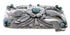 Sterling Silver And Turquoise Flower Jewelry Belt Buckle AX78261