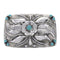 Southwest Silver And Turquoise Flower Belt Buckle AX78264