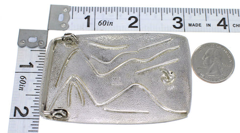 Southwest Silver And Turquoise Flower Belt Buckle AX78264