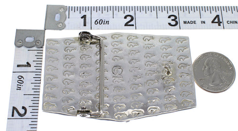 Silver Turquoise Water Wave And Bear Belt Buckle AX78265