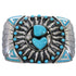 Silver Turquoise Sun Water Wave Belt Buckle AX78269
