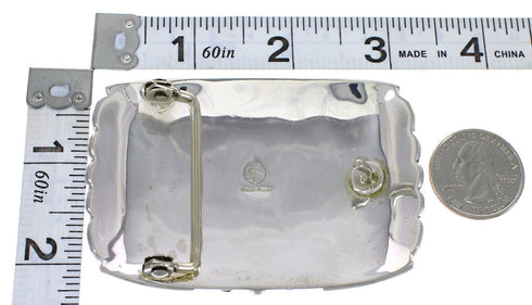 Silver Turquoise Sun Water Wave Belt Buckle AX78269