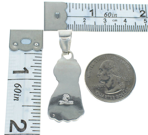 Silver Turquoise And Coral Flower Pendant MX65463