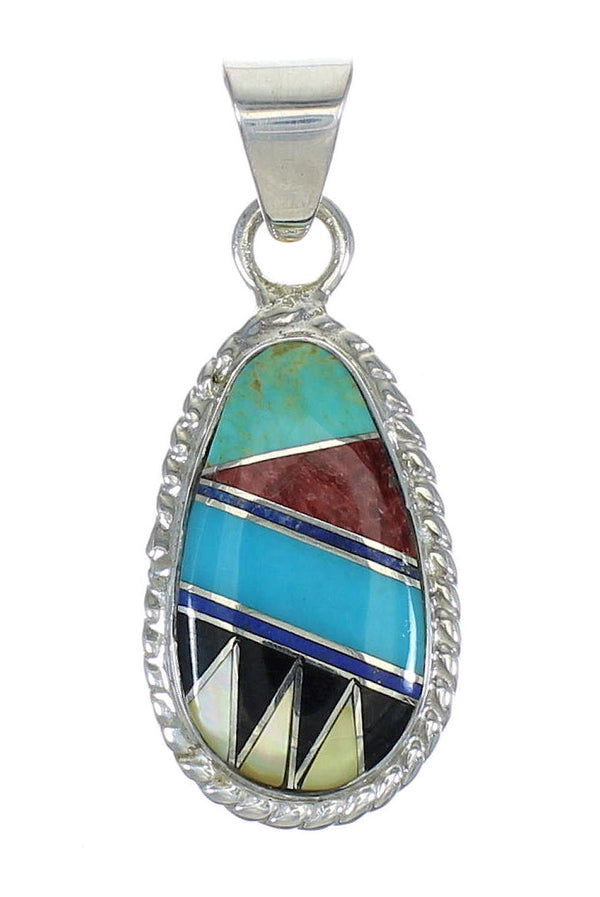 Multicolor Authentic Sterling Silver Southwest Pendant MX65518