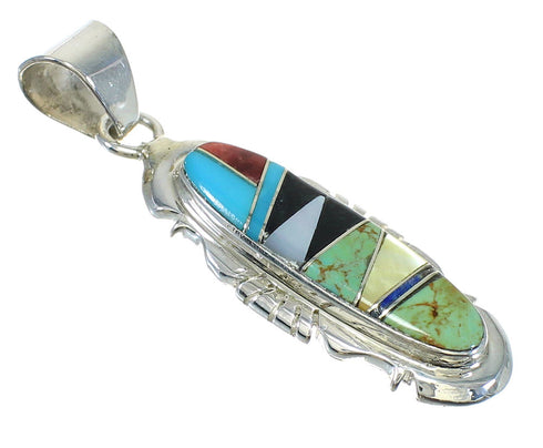 Southwest Authentic Sterling Silver Multicolor Jewelry Pendant MX65542