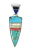 Multicolor Inlay Genuine Sterling Silver Pendant MX65557