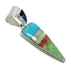 Genuine Sterling Silver Multicolor Inlay Southwest Jewelry Pendant MX65560