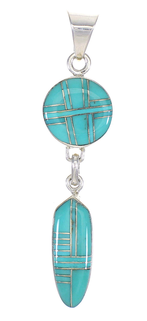Southwest Multicolor Sterling Silver Reversible Pendant MX65582