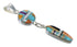 Turquoise Multicolor Reversible Silver Southwest Pendant MX65583