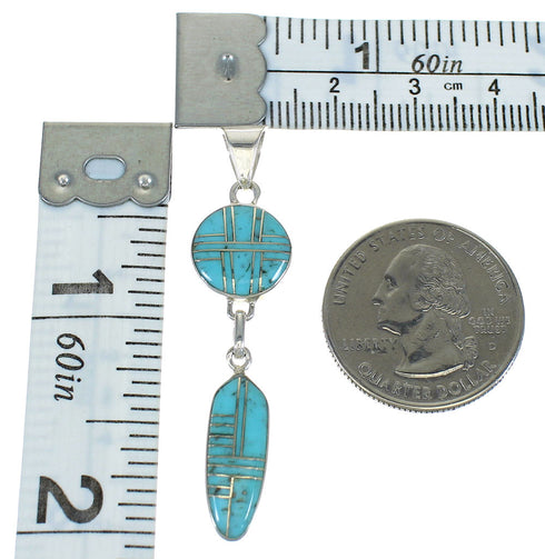 Turquoise Multicolor Reversible Silver Southwest Pendant MX65583