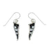 Jet And Mother Of Pearl Southwest Sterling Silver Hook Dangle Earrings WX63392