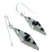 Jet And Mother Of Pearl Southwestern Sterling Silver Hook Dangle Earrings WX63393