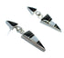 Jet And Mother Of Pearl Southwest Silver Post Dangle Earrings WX63412