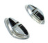 Jet And Mother Of Pearl Southwestern Silver Post Earrings WX63414