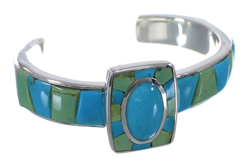 Genuine Sterling Silver Turquoise Southwest Bracelet VX63144