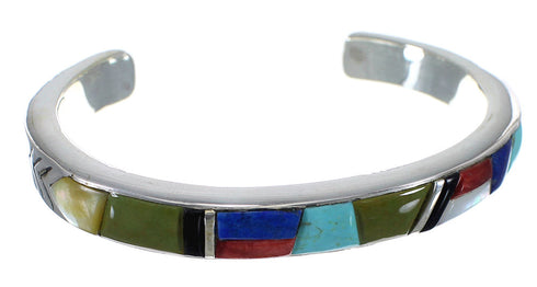 Multicolor Genuine Sterling Silver Southwest Bracelet VX63202