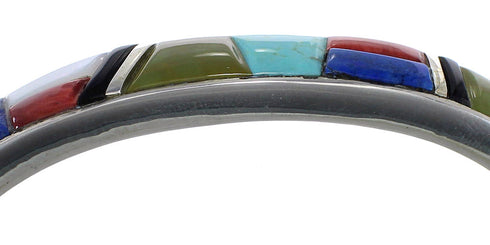 Multicolor Genuine Sterling Silver Southwest Bracelet VX63202