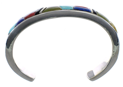 Multicolor Genuine Sterling Silver Southwest Bracelet VX63202