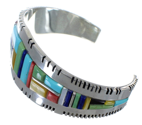 Multicolor Southwest Sterling Silver Substantial Bracelet VX63236