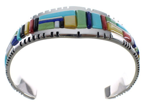 Multicolor Southwest Sterling Silver Substantial Bracelet VX63236