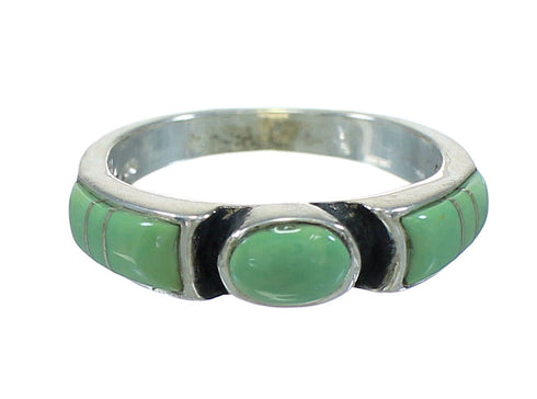 Southwest Authentic Sterling Silver And Turquoise Jewelry Ring Size 5-1/2 VX64088
