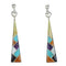 Southwestern Multicolor Genuine Sterling Silver Post Dangle Earrings WX78764