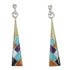 Southwestern Multicolor Genuine Sterling Silver Post Dangle Earrings WX78764