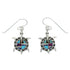 Southwest Multicolor Silver Turtle Water Wave Hook Dangle Earrings WX78791