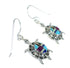Southwest Multicolor Silver Turtle Water Wave Hook Dangle Earrings WX78791