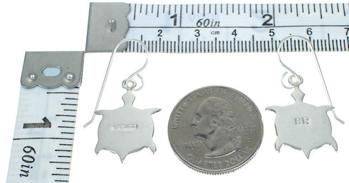 Southwest Multicolor Silver Turtle Water Wave Hook Dangle Earrings WX78791