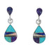 Southwest Multicolor Authentic Sterling Silver Tear Drop Post Dangle Earrings WX78870