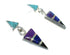 Multicolor Authentic Sterling Silver Southwest Post Dangle Earrings WX78880