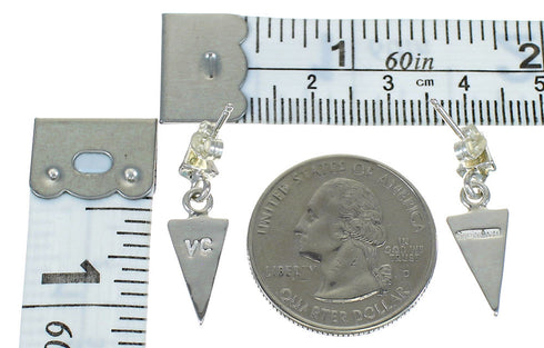 Multicolor Authentic Sterling Silver Southwest Post Dangle Earrings WX78880