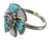 Southwest Sterling Silver Turquoise Mother Of Pearl Flower Ring Size 8-1/4 QX75737