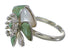 Turquoise Mother Of Pearl Sterling Silver Southwestern Flower Ring Size 7-3/4 QX75775