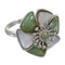 Turquoise Mother Of Pearl Authentic Sterling Silver Southwest Flower Ring Size 7-1/4 QX75777