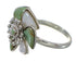 Turquoise Mother Of Pearl Authentic Sterling Silver Southwest Flower Ring Size 7-1/4 QX75777