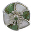 Turquoise Mother Of Pearl Genuine Sterling Silver Southwest Flower Ring Size 7-1/4 QX75780