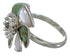 Turquoise Mother Of Pearl Genuine Sterling Silver Southwest Flower Ring Size 7-1/4 QX75780