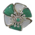 Turquoise Mother Of Pearl Southwest Authentic Sterling Silver Flower Ring Size 5-1/2 QX75791