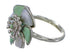 Turquoise Mother Of Pearl Flower Sterling Silver Southwestern Ring Size 8-1/2 QX76290