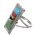 Multicolor Inlay Southwest Genuine Sterling Silver Ring Size 7-1/4 QX75865