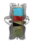 Multicolor Inlay Silver Southwestern Ring Size 6-3/4 QX75868