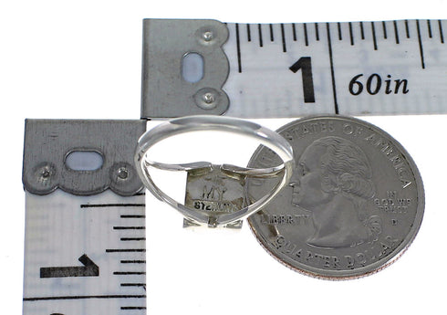 Genuine Sterling Silver Southwest Multicolor Inlay Jewelry Ring Size 8-1/2 QX75968