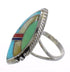 Authentic Sterling Silver Southwest Multicolor Inlay Ring Size 6 QX75705