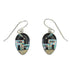 Sterling Silver Multicolor Native American Village Design Hook Dangle Earrings WX78923