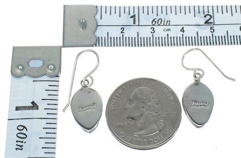 Sterling Silver Multicolor Native American Village Design Hook Dangle Earrings WX78923